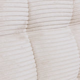 Sedia Monica in velluto a costine beige con base in metallo nero, venduta in set da 2 sedie.