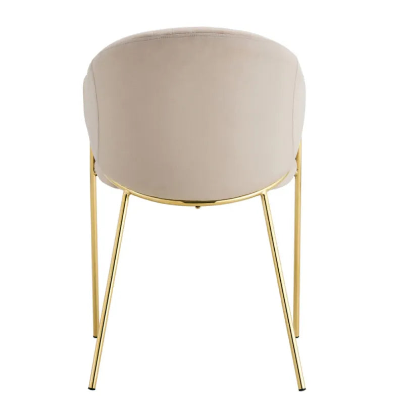 Sedia Olly in stile nordico con seduta in velluto e gambe in metallo dorato

