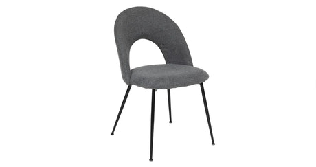 Sedia moderna Paola con rivestimento grigio idrorepellente e gambe nere