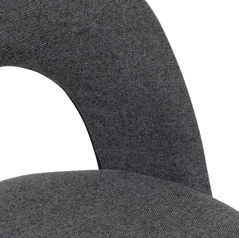 Sedia moderna Paola con rivestimento grigio idrorepellente e gambe nere