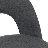 Sedia moderna Paola con rivestimento grigio idrorepellente e gambe nere