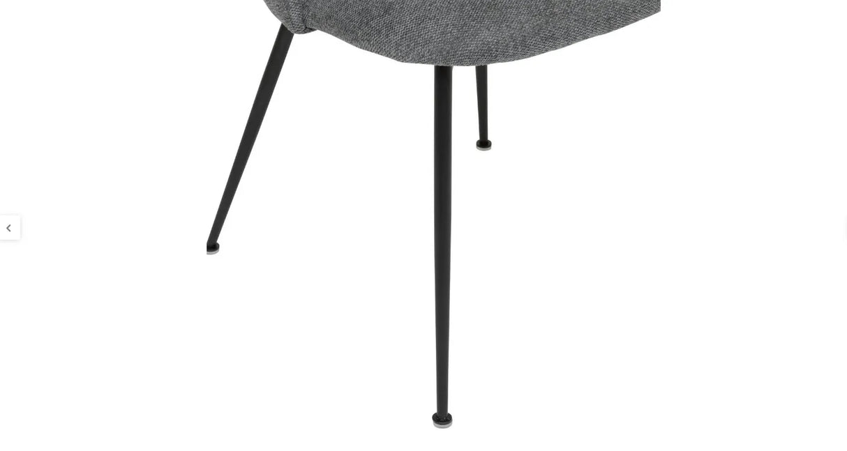 Sedia moderna Paola con rivestimento grigio idrorepellente e gambe nere

