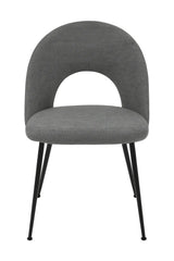 Sedia moderna Paola con rivestimento grigio idrorepellente e gambe nere