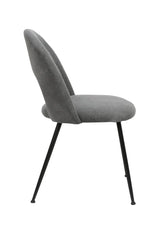 Sedia moderna Paola con rivestimento grigio idrorepellente e gambe nere