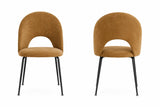 Sedia Paola imbottita in microfibra HTSDR con gambe in metallo verniciato a polvere, disponibile in tortora, verde, grigio e cammello, venduta in set da 2.