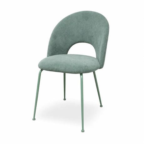 Sedia Paola imbottita in microfibra HTSDR con gambe in metallo verniciato a polvere, disponibile in tortora, verde, grigio e cammello, venduta in set da 2.