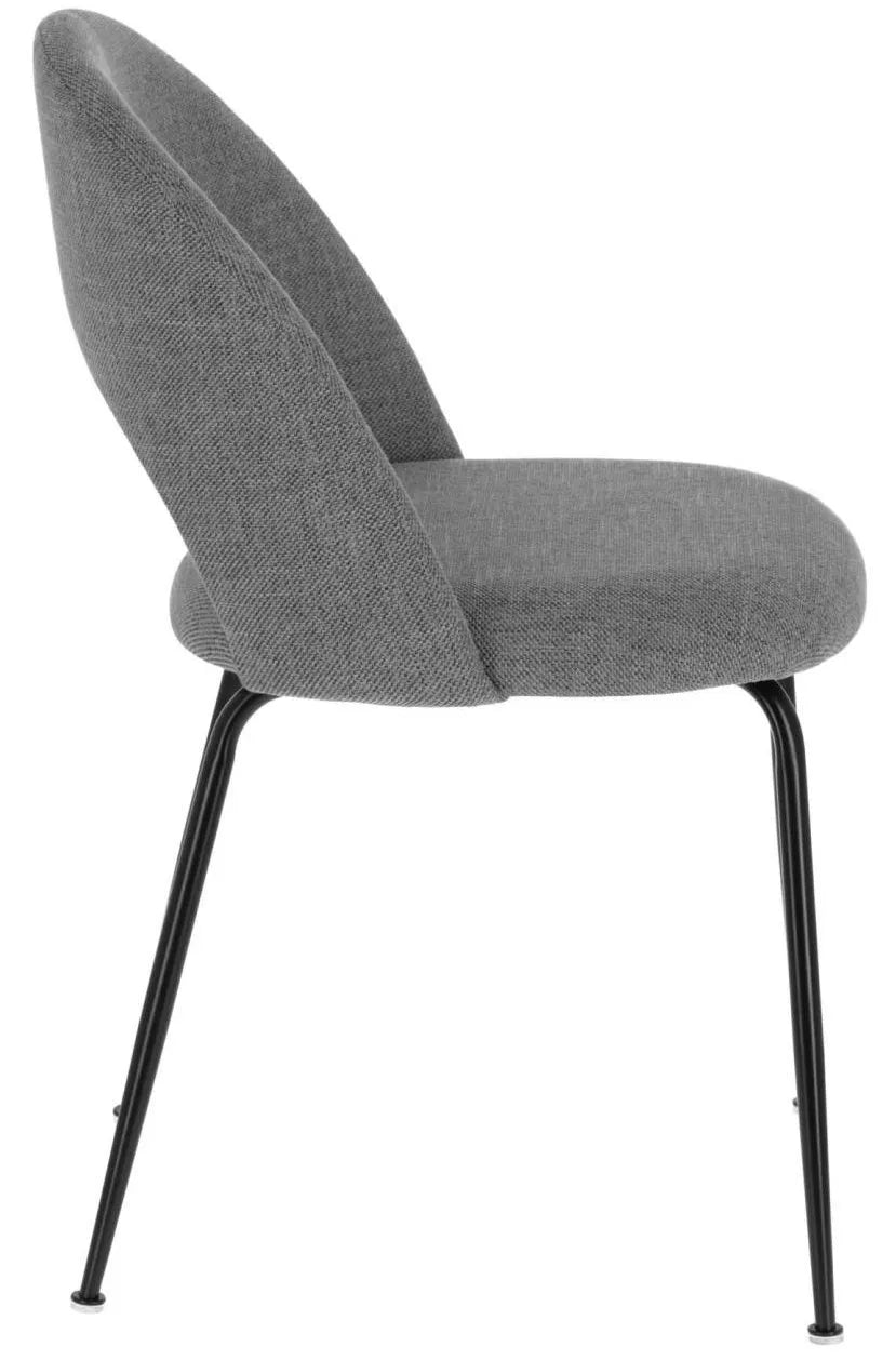Sedia moderna Paola con rivestimento idrorepellente e gambe nere in metallo