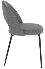 Sedia moderna Paola con rivestimento idrorepellente e gambe nere in metallo
