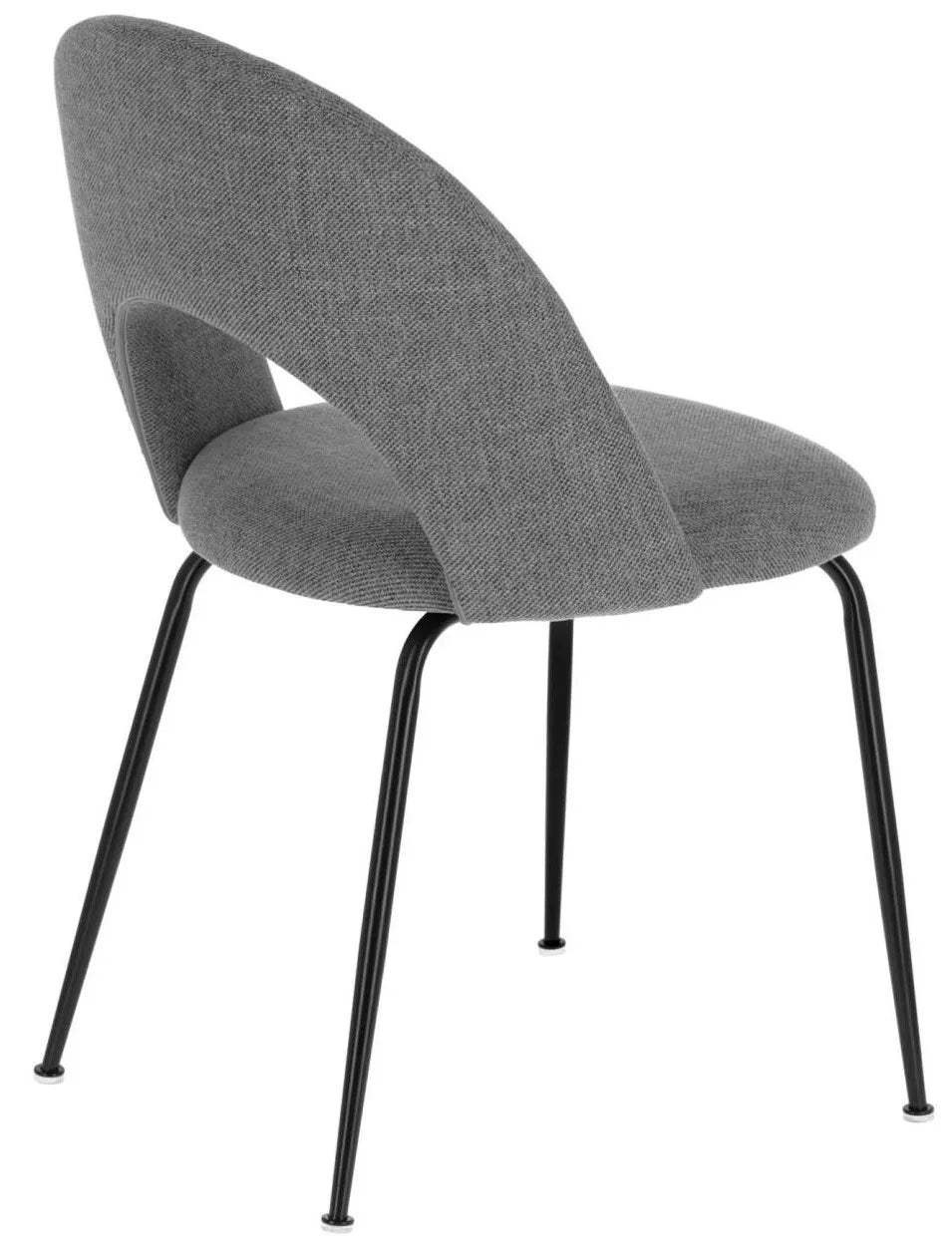 Sedia moderna Paola con rivestimento idrorepellente e gambe nere in metallo

