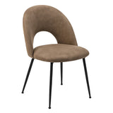 Sedia Paola in tessuto Nabuk con gambe in metallo nero e schienale imbottito