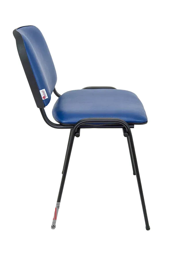 Sedia Venere in ecopelle imbottita con gambe in metallo, perfetta per ufficio e casa

