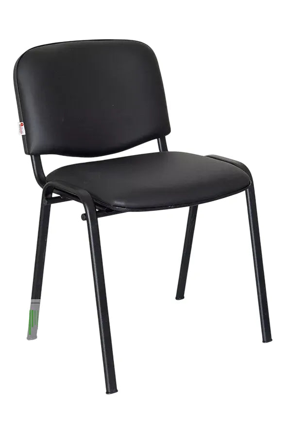 Sedia Venere in ecopelle imbottita con gambe in metallo, perfetta per ufficio e casa
