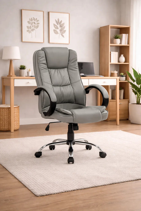 Poltrona Direzionale Saigon in Ecopelle Tortora – Ergonomica, Elegante e Regolabile per Ufficio