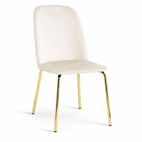 Set 2 sedie Calira in velluto rosa imbottite con gambe oro design moderno elegante per sala da pranzo