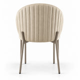 Sedia Thalia del set da 2 in velluto beige o tortora con struttura in metallo cashmere