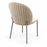 Sedia Thalia del set da 2 in velluto beige o tortora con struttura in metallo cashmere