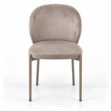 Sedia Thalia del set da 2 in velluto beige o tortora con struttura in metallo cashmere