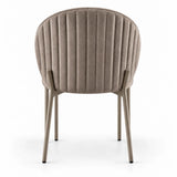 Sedia Thalia del set da 2 in velluto beige o tortora con struttura in metallo cashmere