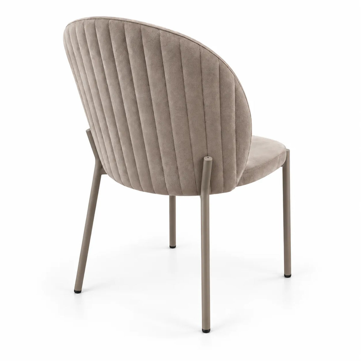 Sedia Thalia del set da 2 in velluto beige o tortora con struttura in metallo cashmere