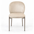 Sedia Thalia del set da 2 in velluto beige o tortora con struttura in metallo cashmere