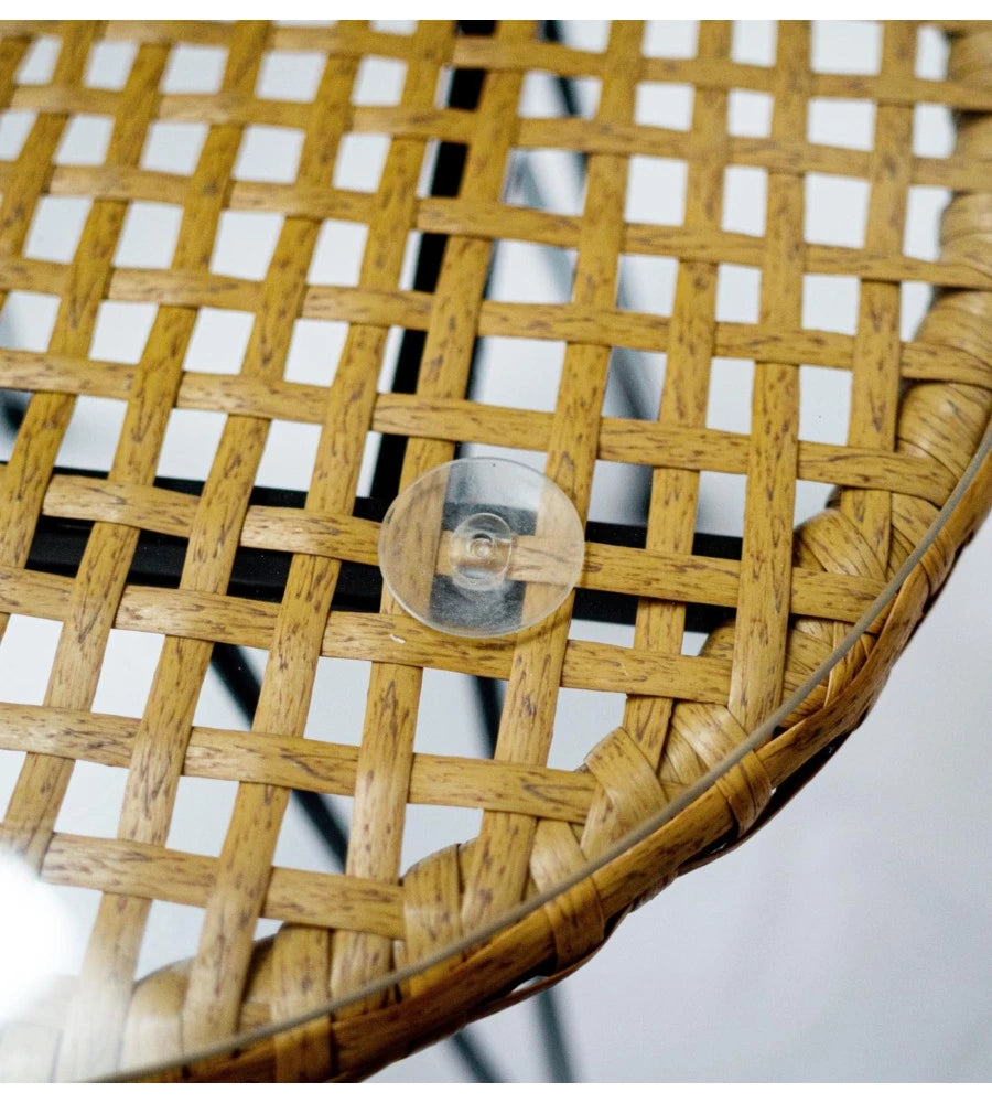 Set da esterno Shallydogan Miami con poltrone in rattan e tavolino in vetro

