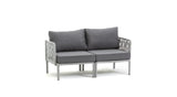 Set da giardino Hoya con divano, poltrone e tavolino in resina bianco e GRIGIO
