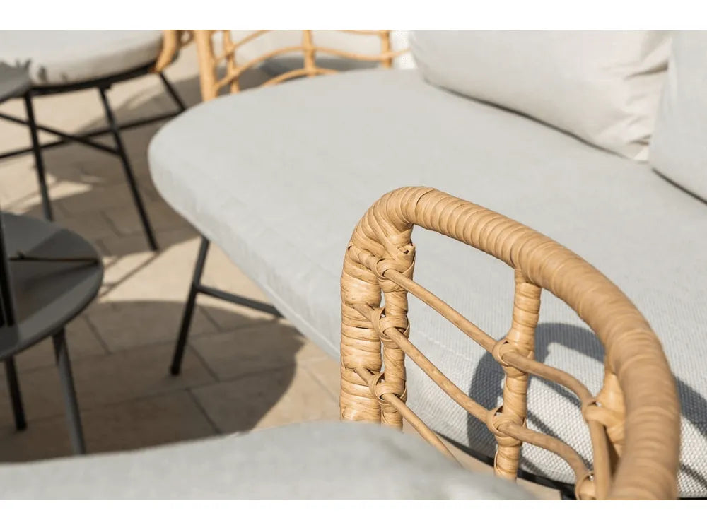 Set salotto da giardino TIVOLI boho chic con divano, poltrone e tavolini