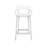 Sgabello 133 moderno in polipropilene beige con schienale ergonomico, perfetto per banconi cucina e bar