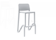 Sgabello Giano 750 con schienale alto e poggiapiedi curvo, struttura leggera e impilabile per bar e cucine moderne