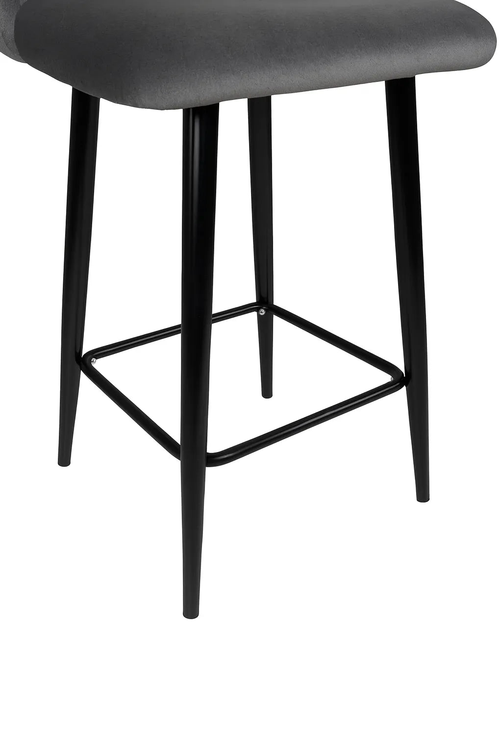 Sgabello Mary in velluto disponibile nei colori tortora, grigio e senape con struttura e poggiapiedi in metallo