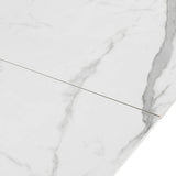 Tavolo Atlas allungabile da 200 a 300 cm con piano in ceramica Marmo Bianco opaco e basamento in acciaio Grigio opaco