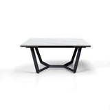 Tavolo Atlas allungabile da 200 a 300 cm con piano in ceramica Marmo Bianco opaco e basamento in acciaio Grigio opaco