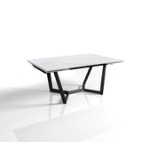 Tavolo Atlas allungabile da 200 a 300 cm con piano in ceramica Marmo Bianco opaco e basamento in acciaio Grigio opaco