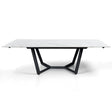 Tavolo Atlas allungabile da 200 a 300 cm con piano in ceramica Marmo Bianco opaco e basamento in acciaio Grigio opaco