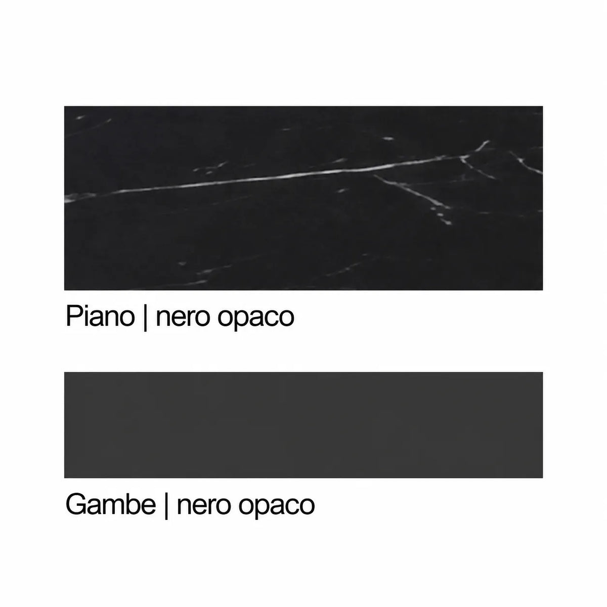 Tavolo allungabile Libra da 140 a 200 cm con piano effetto marmo, meccanismo rotante e gambe tubolari incrociate in metallo.