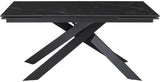 Tavolo allungabile Ares in ceramica marmo nero con gambe in metallo nero, misura 140-200x80 cm


