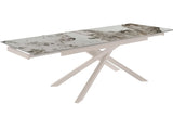 Tavolo Aurea 160/240 estensibile con top in ceramica finitura marmo bianco calacatta