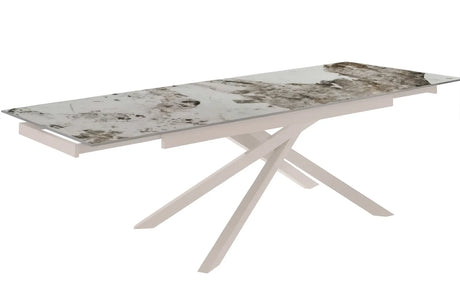Tavolo Aurea 160/240 estensibile con top in ceramica finitura marmo bianco calacatta