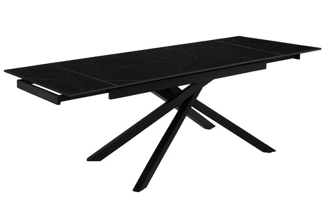 Tavolo Aurea 160/240 estensibile con top in ceramica finitura marmo nero creta