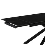 Tavolo Aurea 160/240 estensibile con top in ceramica finitura marmo nero creta