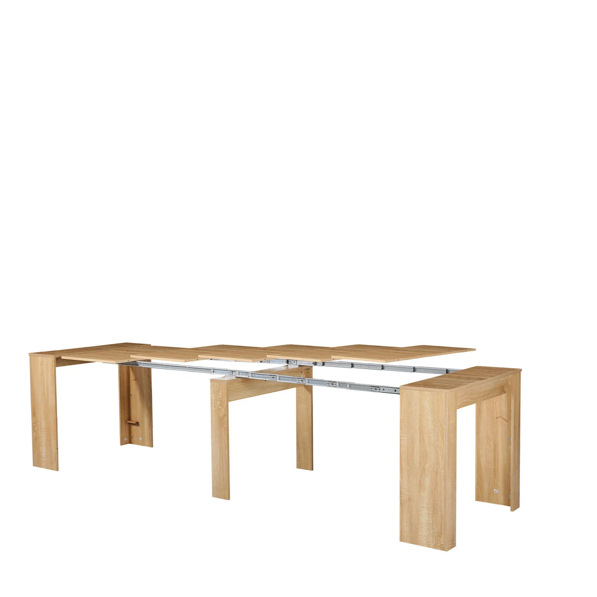 Tavolo consolle Artic allungabile fino a 300 cm in legno rovere, design moderno e salvaspazio per sala da pranzo o soggiorno

