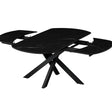 Tavolo Eclisse 140/200 ovale estensibile con piano in ceramica marmo nero creta e gambe in metallo nero