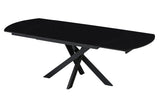 Tavolo Eclisse 140/200 ovale estensibile con piano in ceramica marmo nero creta e gambe in metallo nero