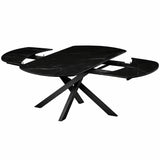 Tavolo Eclisse 140/200 ovale estensibile con piano in ceramica marmo nero creta e gambe in metallo nero
