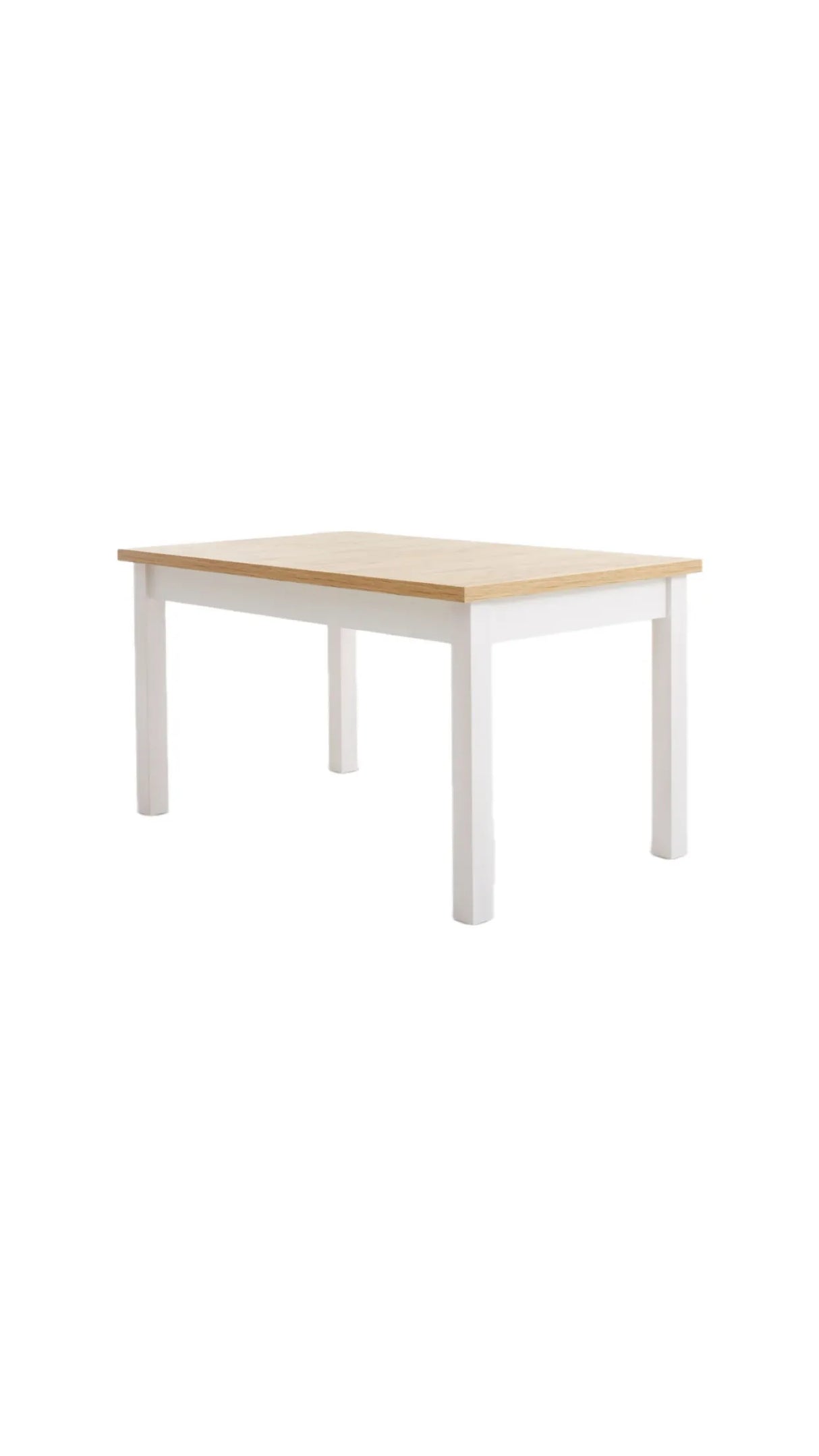 Tavolo allungabile Flower in legno bianco con piano effetto rovere opaco, elegante e pratico