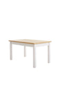 Tavolo allungabile Flower in legno bianco con piano effetto rovere opaco, elegante e pratico