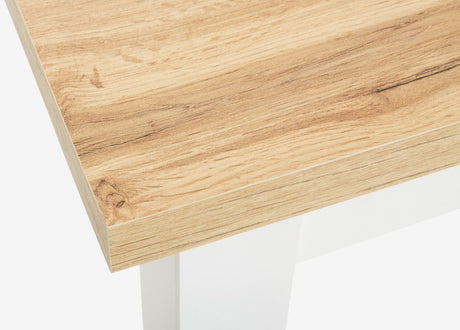 Tavolo allungabile Flower in legno bianco con piano effetto rovere opaco, elegante e pratico