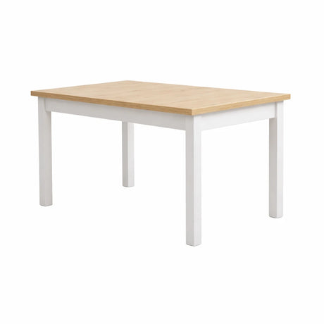 Tavolo allungabile Flower in legno bianco con piano effetto rovere opaco, elegante e pratico