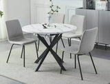 Tavolo allungabile Gaston con piano effetto rovere artigianale e gambe in metallo nero