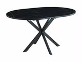 Tavolo allungabile Gaston con piano effetto rovere artigianale e gambe in metallo nero